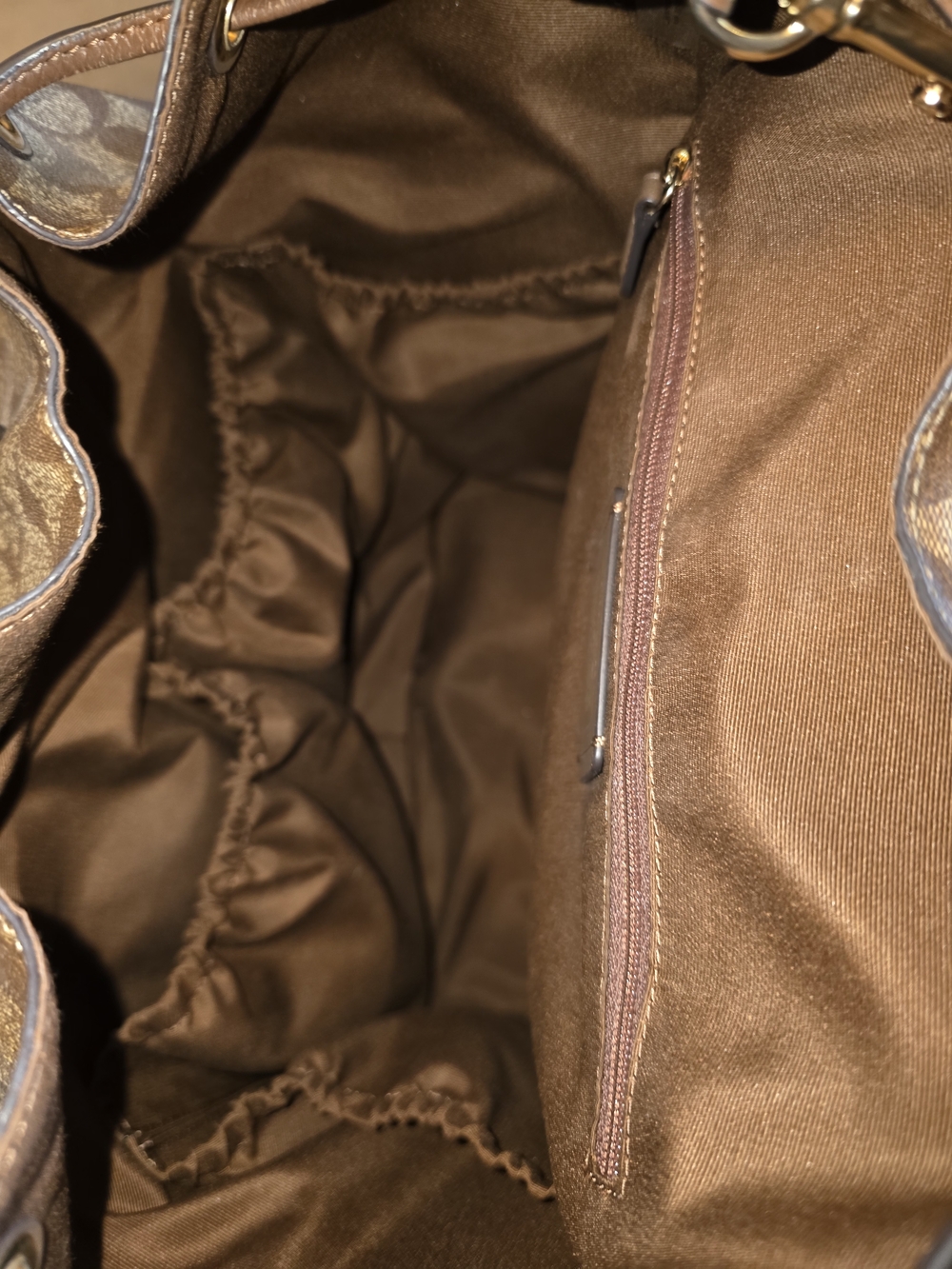 Coach Brown Signature Canvas Backpack with Leather Flap and Clutch - Picture 2 of 11